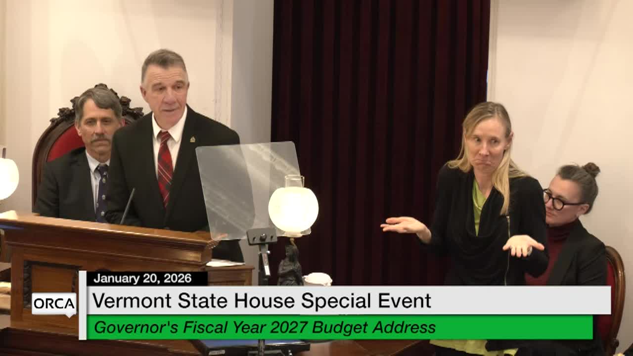 Vermont State House Special Event - Governor's Fiscal Year 2027 Budget Address